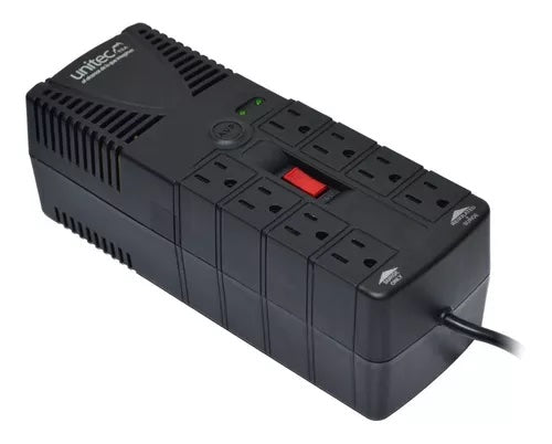 Regulador de voltaje U-1200 8 tomas Unitec