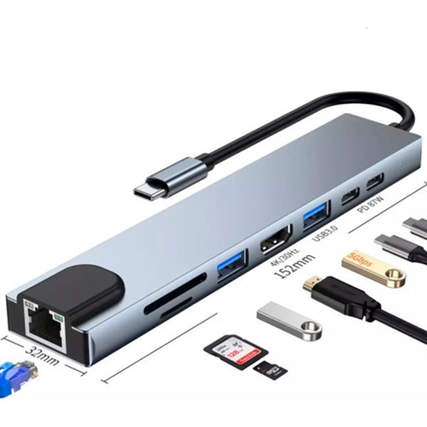 Hub tipo c 8 en 1 Jaltech