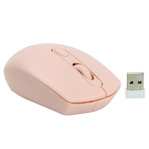 Mouse inalámbrico económico rosado Basik