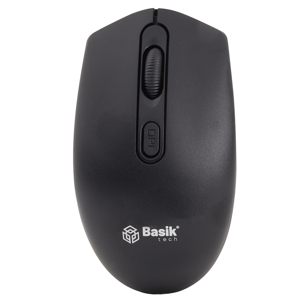 Mouse inalámbrico económico negro Basik