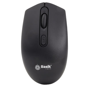 Mouse inalámbrico económico negro Basik