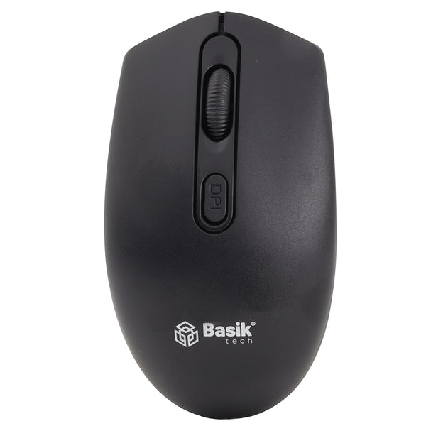 Mouse inalámbrico económico negro Basik