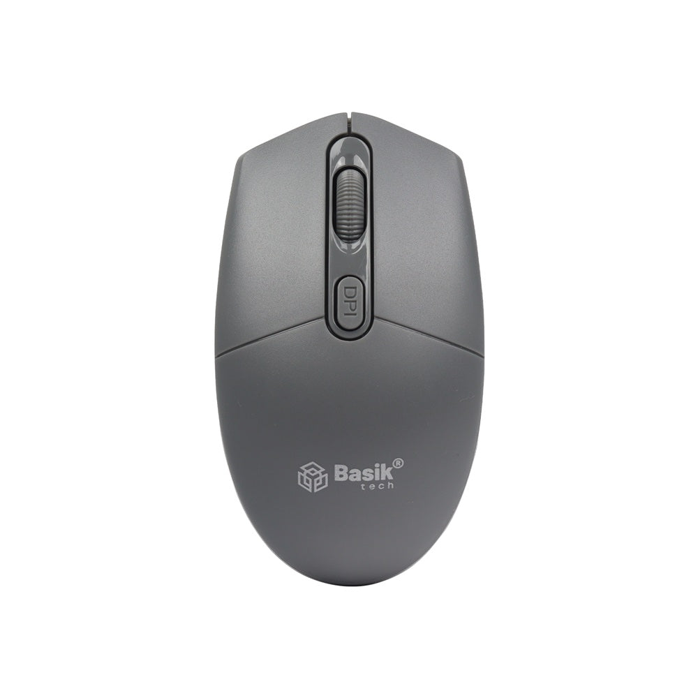 Mouse inalámbrico económico gris Basik