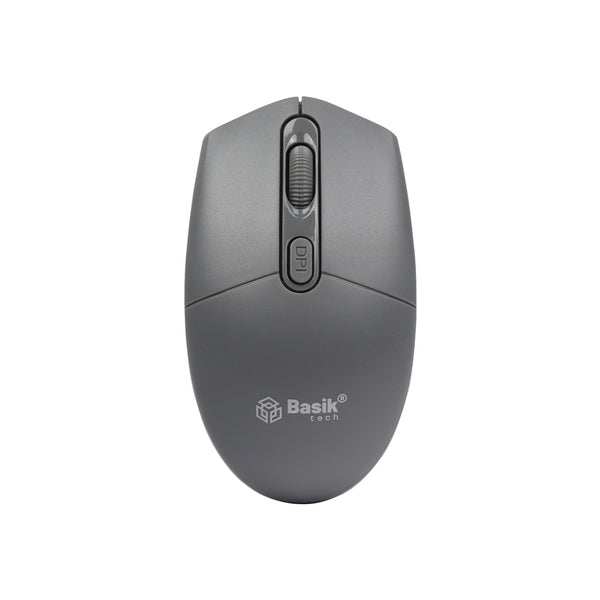 Mouse inalámbrico económico gris Basik