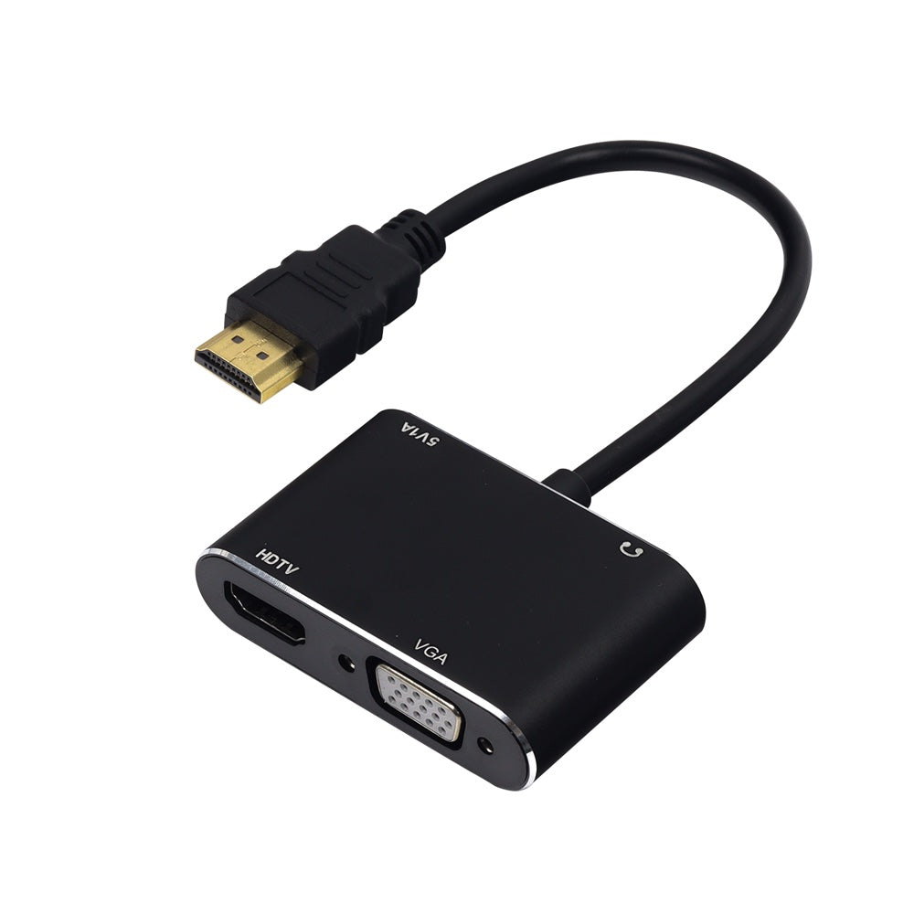 Calble convertidor HDMI macho a VGA + HDMI hembra Jaltech