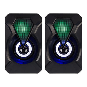 Parlantes USB RGB para PC X2 + tipo c