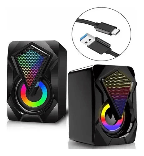 Parlantes USB RGB para PC X2 Jedel