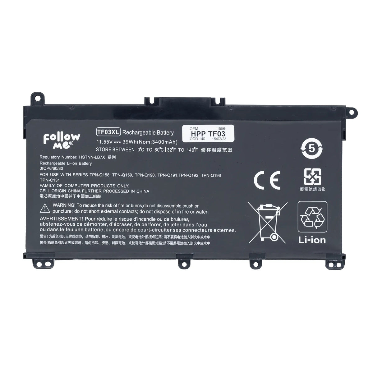 Batería OEM HP 14 bf 15CC 15CD TF03XL HT03XL WA03XL interna