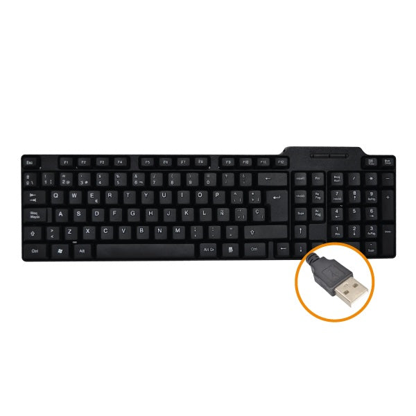 Teclado cableado USB negro Basik BSK-08T