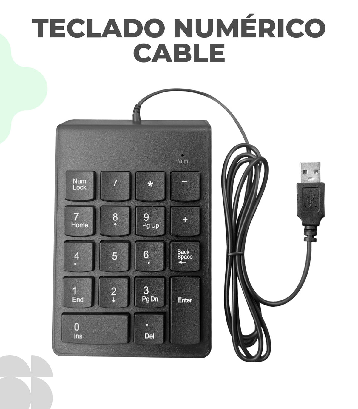 Teclado cableado numérico USB