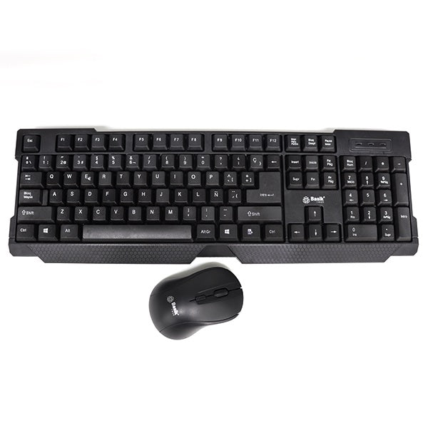 Combo inalámbrico teclado y mouse negro Basik eco BSK-300C