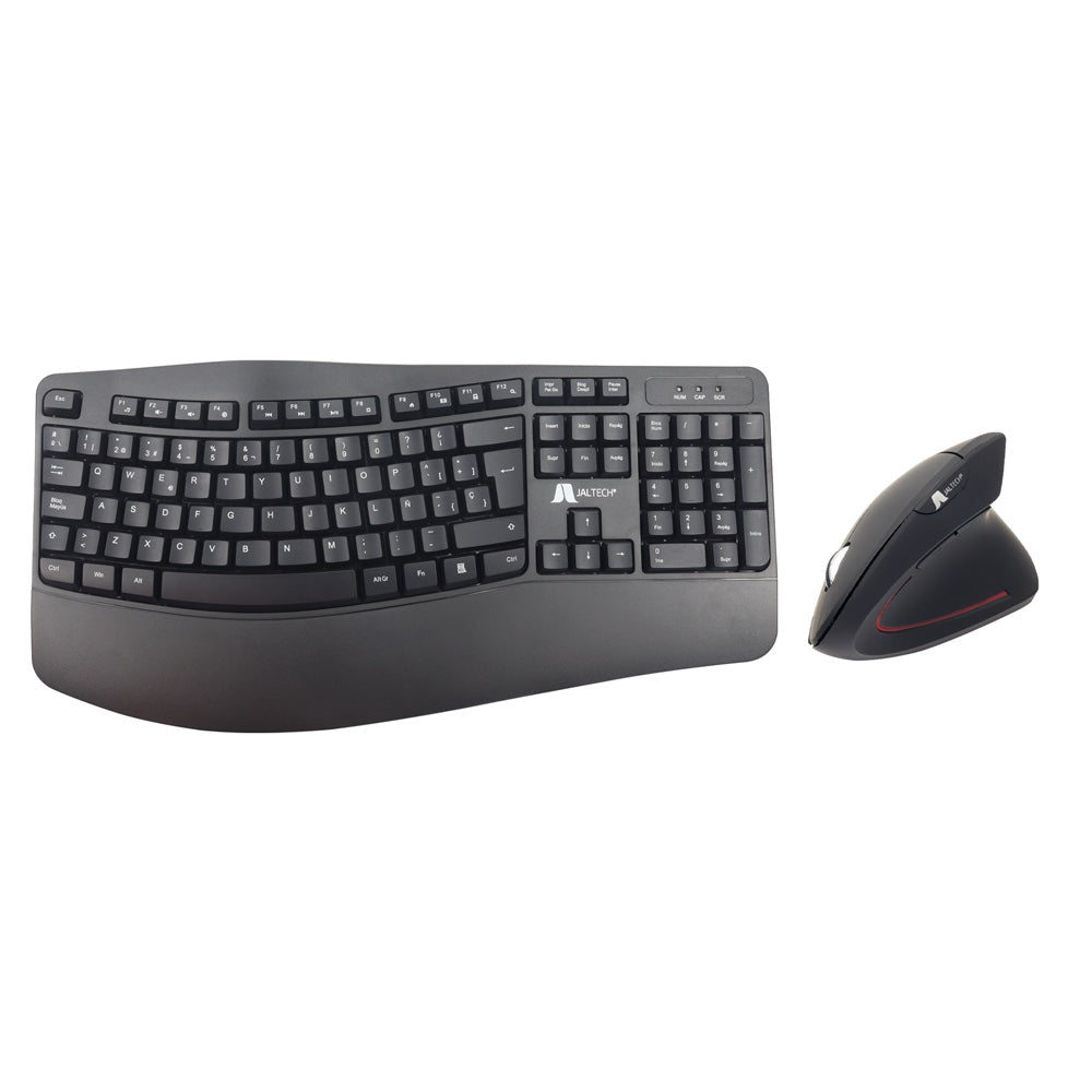 Combo ergonómico teclado+mouse inalámbrico negro Jaltech
