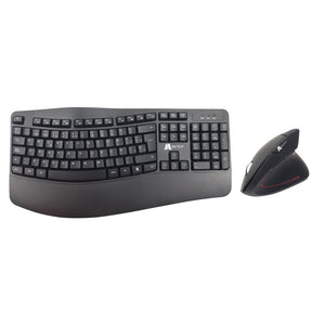 Combo ergonómico teclado+mouse inalámbrico negro Jaltech