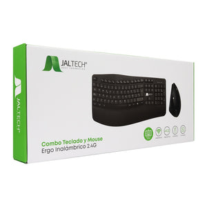 Combo ergonómico teclado+mouse inalámbrico negro Jaltech
