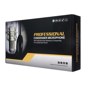 Micrófono profesional podcast condensador + tarjeta sonido