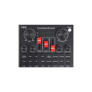 Micrófono profesional podcast condensador + tarjeta sonido