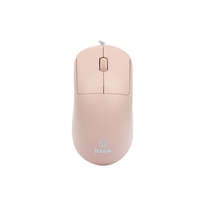 Mouse cableado USB rosado Basik