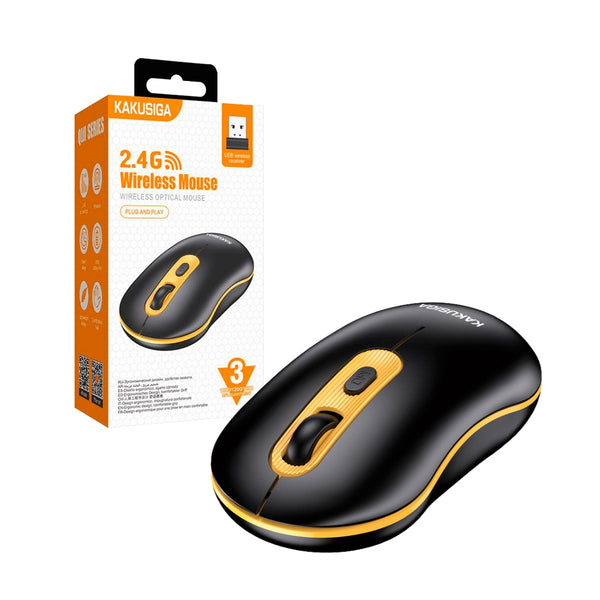Mouse cableado KSC-871 negro y amarillo