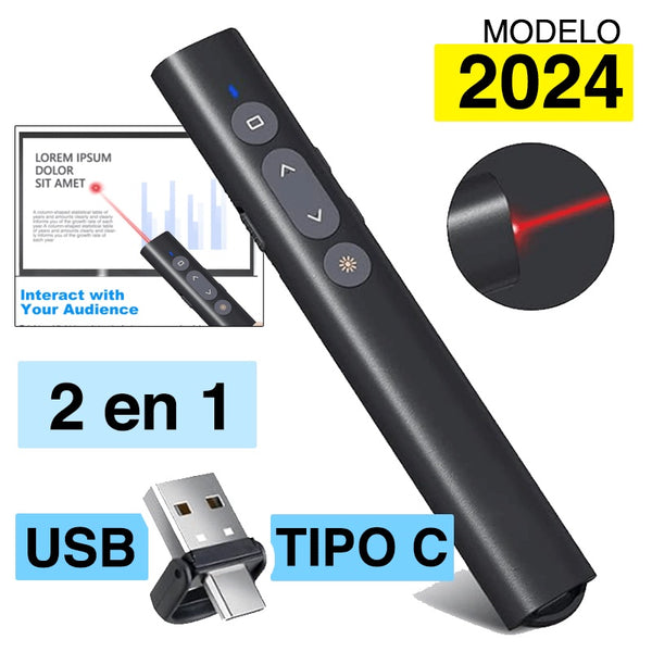 Apuntador láser diapositivas 2EN1 tipo c y USB
