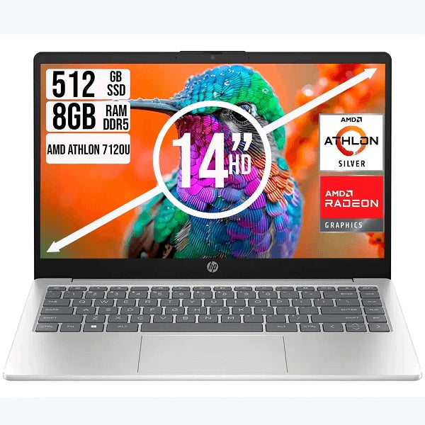 Computador portátil HP14-EM0217LA athlon silver 7120/8GB/SSD512GB/14"