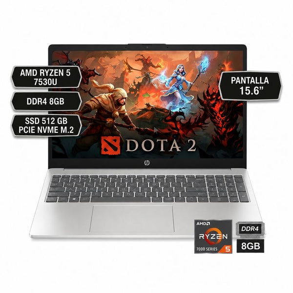 Computador portátil HP15-FC0354LA Ryzen 5 7530U/8GB/SSD512GB 15"