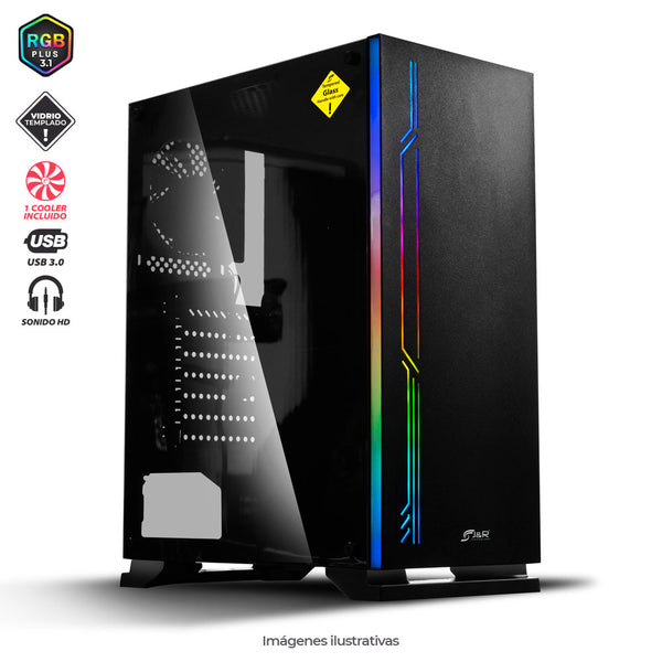 Case torre chasis gamer atomic JX114/1 cooler/2.0/3.0USB