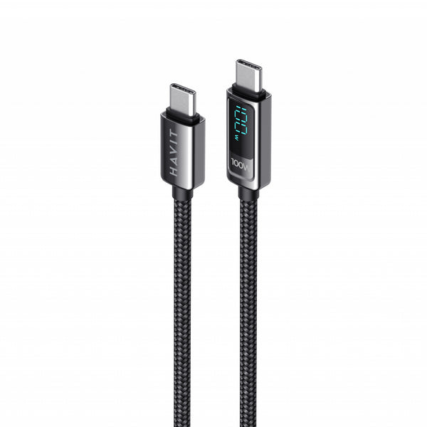 Cable de carga y datos tipo c a tipo c CB6247 pantalla LED