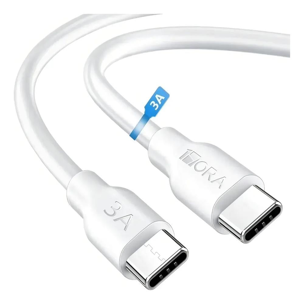 Cable de carga teléfono tipo c a tipo c blanco