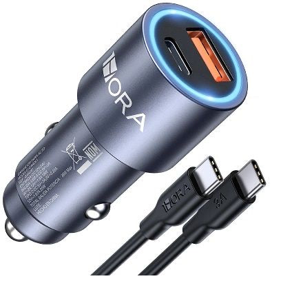 Cargador USB+c para carro 38W GAR241
